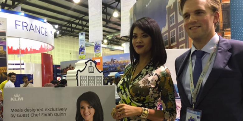 Farah Quinn Ambassador Indonesia dalam Penerbangan KLM