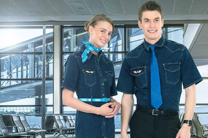 Seragam Pramugari Maskapai Anyar Prancis Pakai Bahan Jeans, frenc blue uniform