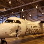 Bombardier Dash 8-300 Jazz Aviation Penyok Diseruduk Truk Bahan Bakar